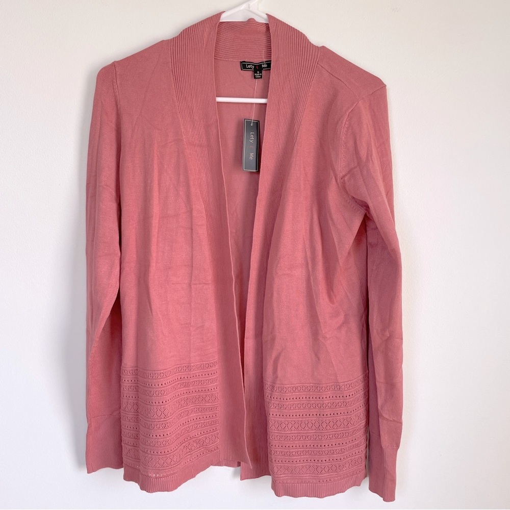 NWT Lety & Me pink open front cardigan